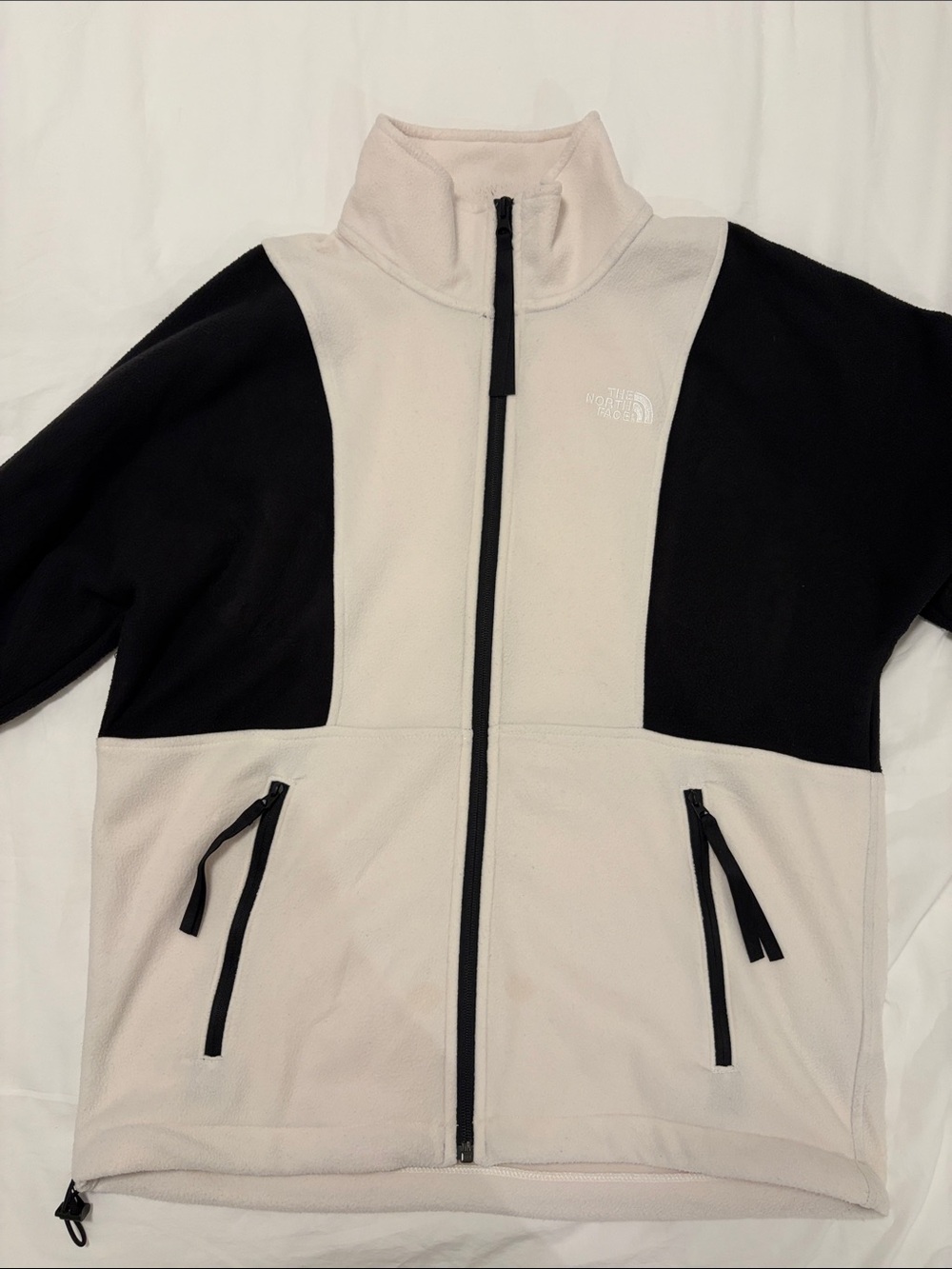 The North Face Two-Tone Fleece Jacket — Ivory & Black